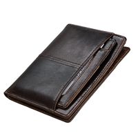 Short Retro Wallet Oil Wax Leather Wallet Wholesale Rfid Anti-theft Brush Leather Wallet main image 4
