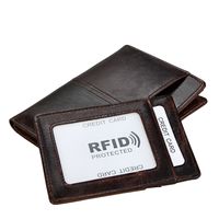 Short Retro Wallet Oil Wax Leather Wallet Wholesale Rfid Anti-theft Brush Leather Wallet main image 5