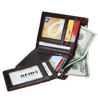 Short Retro Wallet Oil Wax Leather Wallet Wholesale Rfid Anti-theft Brush Leather Wallet main image 6