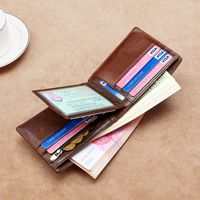 Fashion Leather Men's Wallet Top Layer Cowhide Casual Wallet Short Multi-card Coin Purse Wholesale main image 2