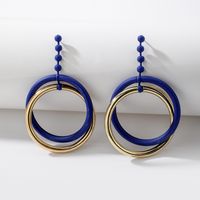 Exaggerated Klein Blue Geometric Circle Earrings Ins Fashion Temperament Niche Earrings Wholesale main image 1