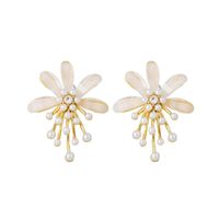 Pearl Crystal Rhinestone Flower Earrings Ins Fashion Earrings main image 6