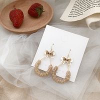 Korea Earrings Female Personality Geometric Earrings Long Bow Retro Earrings Women main image 4