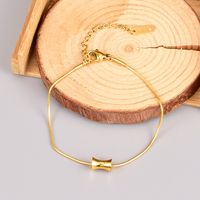 Wholesale Korean Geometric Single Folded Round Snake Bracelet Titanium Steel Plated 18k Gold Bracelet main image 3