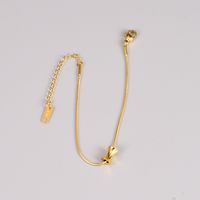Wholesale Korean Geometric Single Folded Round Snake Bracelet Titanium Steel Plated 18k Gold Bracelet main image 4