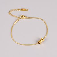 Wholesale Korean Geometric Single Folded Round Snake Bracelet Titanium Steel Plated 18k Gold Bracelet main image 5
