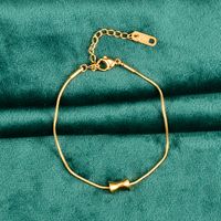 Wholesale Korean Geometric Single Folded Round Snake Bracelet Titanium Steel Plated 18k Gold Bracelet main image 6