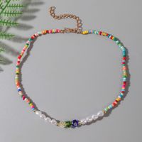 Bohemian Handmade Colored Glaze Rice Beads Woven Colored Glaze Necklace main image 3