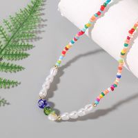 Bohemian Handmade Colored Glaze Rice Beads Woven Colored Glaze Necklace main image 5