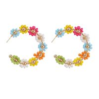 Bohemian Geometric C-shaped Rice Beads Flower Earrings Creative Personality Woven Earrings Jewelry main image 6