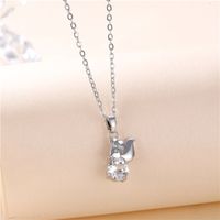 Cute Little Animal Short Diamond Pendant Jewelry Titanium Steel Squirrel Necklace main image 3