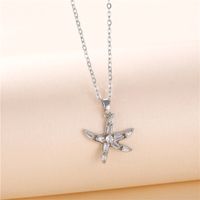 Jewelry Starfish Necklace Korean Temperament Zircon Star Pendant Clavicle Chain main image 3