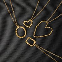 Fashion Heart-shape Pendant Necklace Temperament Irregular Star Men And Women Circle Stainless Steel Necklace main image 1