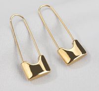 Minimalist Style Lock-shaped Long Earrings Titanium Steel 18k Gold Brooch main image 3
