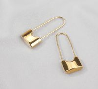 Minimalist Style Lock-shaped Long Earrings Titanium Steel 18k Gold Brooch main image 4