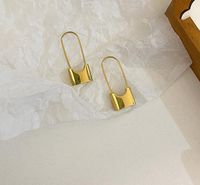Minimalist Style Lock-shaped Long Earrings Titanium Steel 18k Gold Brooch main image 6