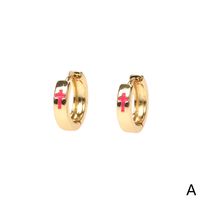 Cross Dripping Earrings New Trendy Gold-plated Copper Ear Buckle Wholesale main image 6
