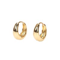 Water Drop Circle Earrings Temperament Design Sense Ear Ring Simple Copper Gold-plated Ear Buckle Wholesale main image 3