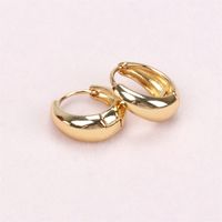 Water Drop Circle Earrings Temperament Design Sense Ear Ring Simple Copper Gold-plated Ear Buckle Wholesale main image 4