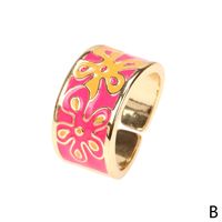 Enamel Color Flower Drip Opening Ring Fashion Ring Cross-border Jewelry Wholesale main image 4