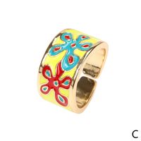 Enamel Color Flower Drip Opening Ring Fashion Ring Cross-border Jewelry Wholesale main image 3