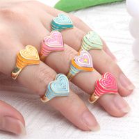 Candy Color Love Enamel Ring Female Fashion Design Drop Oil Forefinger Ring New Fashion Factory In Stock main image 2