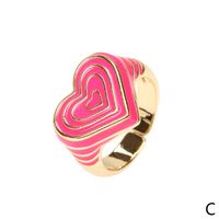 Candy Color Love Enamel Ring Female Fashion Design Drop Oil Forefinger Ring New Fashion Factory In Stock main image 3