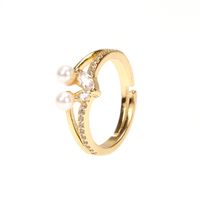Micro Zircon Cherry Fruit Ring Female Ins Fresh Simple Shell Pearl Adjustable Ring Cross-border Wholesale main image 4