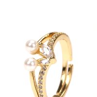 Micro Zircon Cherry Fruit Ring Female Ins Fresh Simple Shell Pearl Adjustable Ring Cross-border Wholesale main image 5