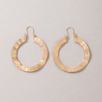 Simple Jewelry Golden Ring Earring Geometric Water Ripple Earrings sku image 1