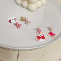 Cute Style Love Mushroom Rabbit Earrings Soft Cute Earrings sku image 2