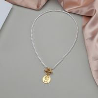 Retro Portrait Gold Coin Necklace Fashion Stacking Ot Buckle Old Coin Sweater Chain Jewelry sku image 2