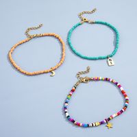 Ornament Fashion Creative Color Europe And America Cross Border Star Moon Bead Personality Anklet Three-piece Set sku image 1