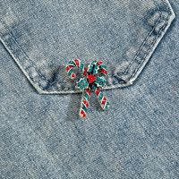 Neue Weihnachts Brosche Mode Retro Diamant Süßigkeiten Krücken Kreative Corsage Nadel Kleidung Dekoration sku image 1