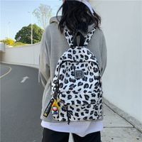 Korean Leopard Print Backpack All-match Light Travel Small Backpack sku image 1