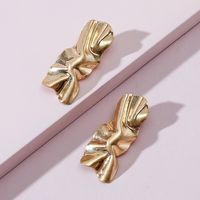 European And American Fashion Jewelry Exaggerated Folding Leaf Shape Stud Earrings sku image 1