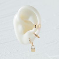 European And American Fashion Jewelry Simple Lock Metal Ear Clip Earrings Ladies Unilateral Earrings sku image 1