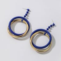 Exaggerated Klein Blue Geometric Circle Earrings Ins Fashion Temperament Niche Earrings Wholesale sku image 3