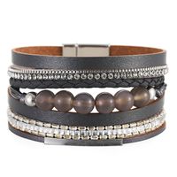 New Bohemian Multilayer Ethnic Rhinestone Hollow Copper Tube Hand Woven Bracelet Wholesale sku image 5