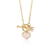 Korean Simple Heart-shape Shell Love Clavicle Chain Female Couple Copper Necklace Wholesale sku image 2