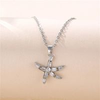 Jewelry Starfish Necklace Korean Temperament Zircon Star Pendant Clavicle Chain sku image 1