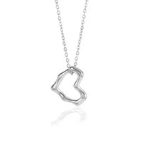 Fashion Heart-shape Pendant Necklace Temperament Irregular Star Men And Women Circle Stainless Steel Necklace sku image 5