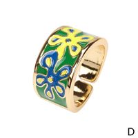 Enamel Color Flower Drip Opening Ring Fashion Ring Cross-border Jewelry Wholesale sku image 4