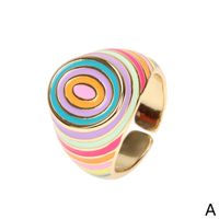 Candy Color Dripping Oil New Trendy Fashion Ring Personalized Decorative Ring Jewelry Wholesale sku image 1