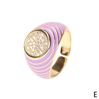 Cute Candy Color Zircon New Trendy Fashion Personality Copper Drip Oil Ring Wholesale sku image 4