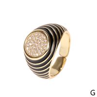 Cute Candy Color Zircon New Trendy Fashion Personality Copper Drip Oil Ring Wholesale sku image 6