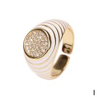 Cute Candy Color Zircon New Trendy Fashion Personality Copper Drip Oil Ring Wholesale sku image 8
