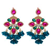 New Bohemian Color Diamond Flower Female Earrings Personality Accessories Wholesale main image 1