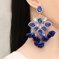 New Bohemian Color Diamond Flower Female Earrings Personality Accessories Wholesale main image 4