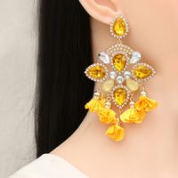 New Bohemian Color Diamond Flower Female Earrings Personality Accessories Wholesale main image 3